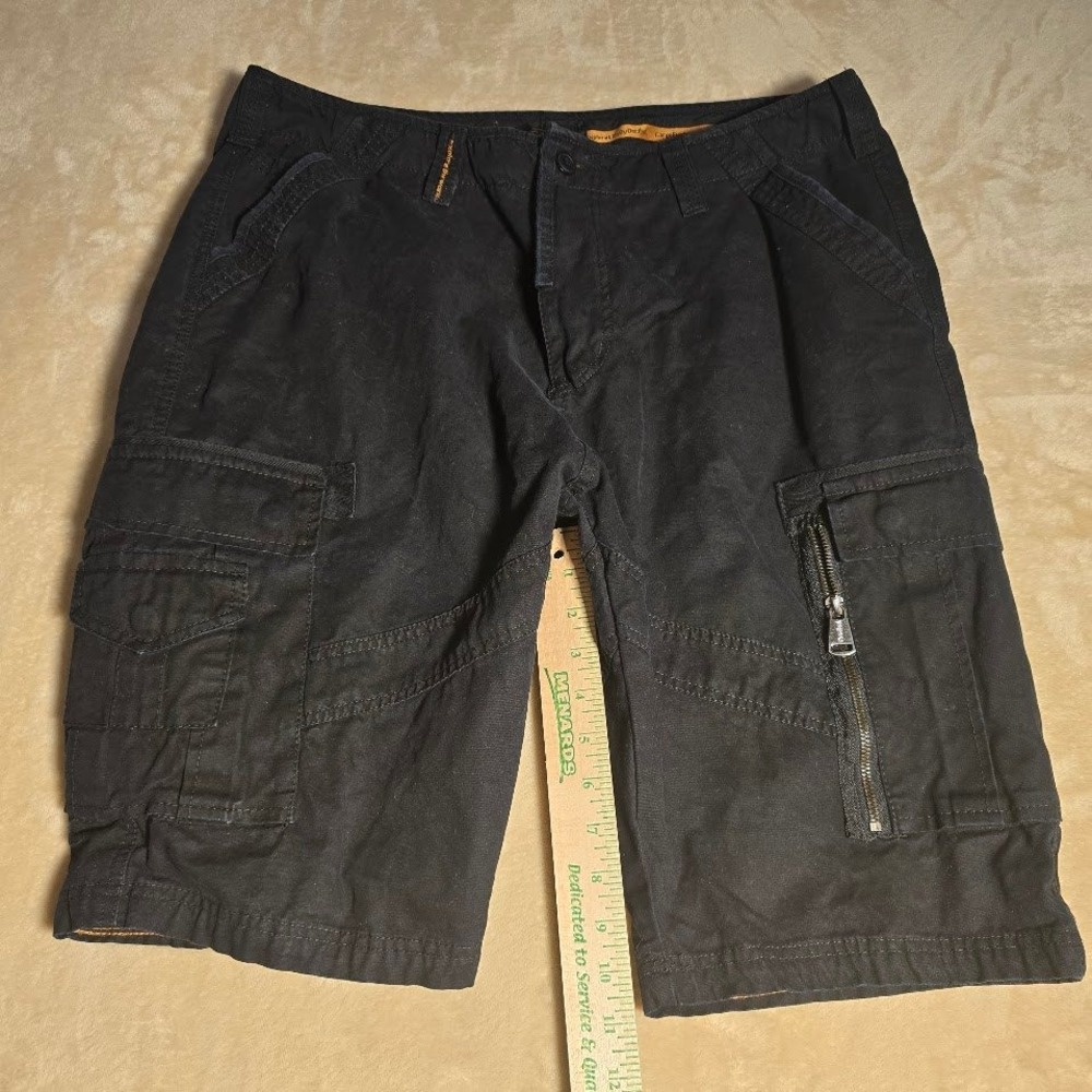 Decibel Mens Shorts 38w CRG Cargo Explorer Black Loose Fit Cotton Gothic 925